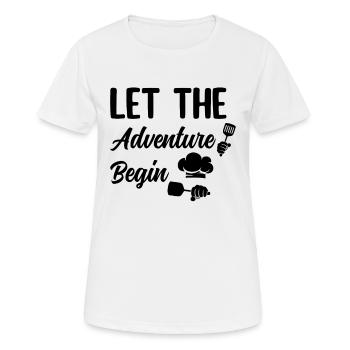 Laissez l’aventure commencer Outils de cuisine Chef Cook Ki - T-shirt respirant Femme - blanc - Devant - AI Model Female 172 dark (172cm)