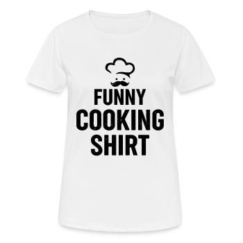 Drôle de chemise de cuisine Chef cuisinier Drôle de chef Chemise Che - T-shirt respirant Femme - blanc - Devant - AI Model Female 172 dark (172cm)