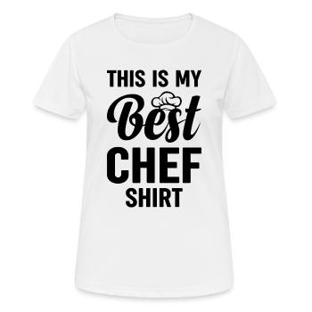 C’est ma meilleure chemise de chef cuisiniers culinaires Restaura - T-shirt respirant Femme - blanc - Devant - AI Model Female 172 dark (172cm)