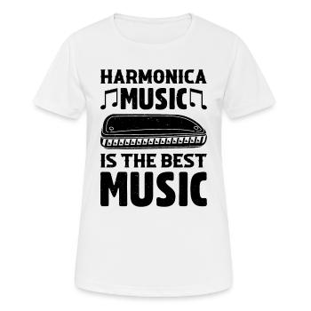 Harmonica Music est le meilleur harmonie de musicien - T-shirt respirant Femme - blanc - Devant - AI Model Female 172 dark (172cm)