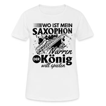 Where Is My Saxophone You Fools The King Wants To - Frauen T-Shirt atmungsaktiv - Weiß - Vorne - AI Model Female 172 dark (172cm)