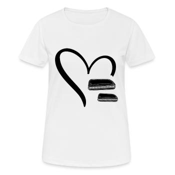 Two Harmonicas In a Heart Harmonica Mouth Organs H - Women's Breathable T-Shirt - white - Front - AI Model Female 172 dark (172cm)