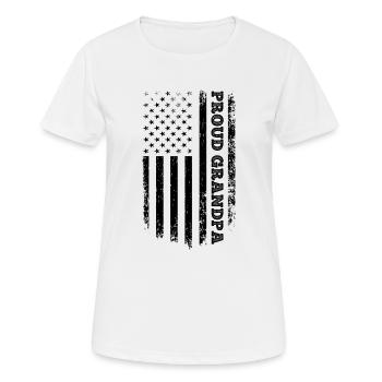 Proud Grandpa - Fathers Day USA Flag Happy Fathers - Frauen T-Shirt atmungsaktiv - Weiß - Vorne - AI Model Female 172 dark (172cm)