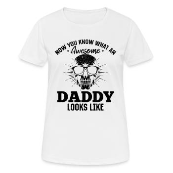 Papa - Maintenant tu sais à quoi ressemble un papa génial L - T-shirt respirant Femme - blanc - Devant - AI Model Female 172 dark (172cm)