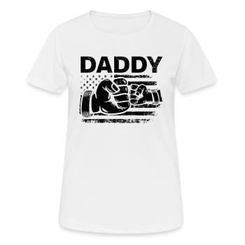 Daddy US Flag - Fathers Day USA Flag Father's Day - Frauen T-Shirt atmungsaktiv - Weiß - Vorne - AI Model Female 172 dark (172cm)