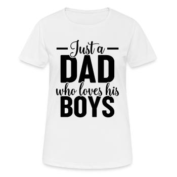 Just A Dad Who Loves His Boys - Dad Father's Day 2 - Women's Breathable T-Shirt - white - Front - AI Model Female 172 dark (172cm)