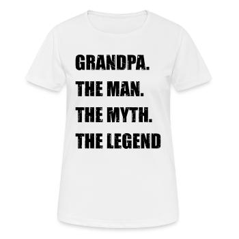 Papi. L’homme. Le mythe. La légende - T-shirt respirant Femme - blanc - Devant - AI Model Female 172 dark (172cm)
