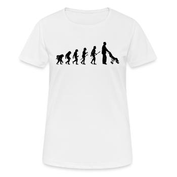 Daddy Evolution - Father's Day Ideas - Women's Breathable T-Shirt - white - Front - AI Model Female 172 dark (172cm)