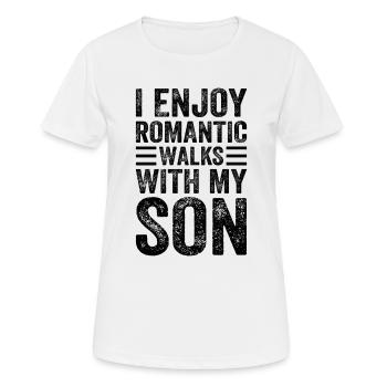 I Enjoy Romantic Walks With My Son - Dad And Son F - Frauen T-Shirt atmungsaktiv - Weiß - Vorne - AI Model Female 172 dark (172cm)