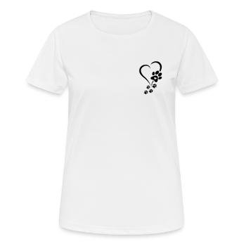 Dog Paw Heart Baby Dogs - Dog Paw Print Dog Paws H - Frauen T-Shirt atmungsaktiv - Weiß - Vorne - AI Model Female 172 dark (172cm)