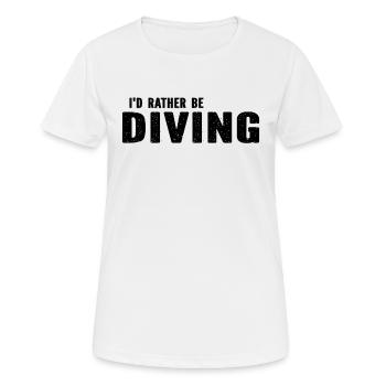 Plongée sous-marine plongeuse - Je préfère plonger - T-shirt respirant Femme - blanc - Devant - AI Model Female 172 dark (172cm)