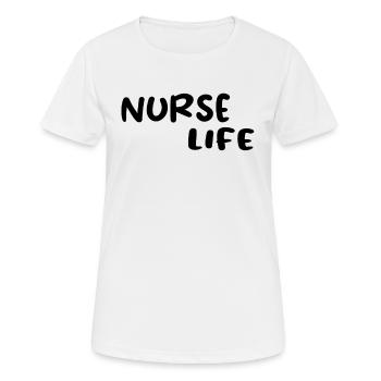 Vie infirmière - Infirmière infirmière - T-shirt respirant Femme - blanc - Devant - AI Model Female 172 dark (172cm)