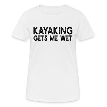 Le kayak me mouille - Funny Kayak Kayaker - T-shirt respirant Femme - blanc - Devant - AI Model Female 172 dark (172cm)