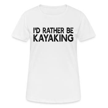 Kayak kayakiste - Je préfère faire du kayak - T-shirt respirant Femme - blanc - Devant - AI Model Female 172 dark (172cm)