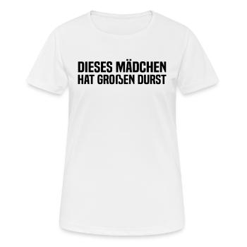 Mallorca Party - Dieses Mädchen Hat Großen Durst - Frauen T-Shirt atmungsaktiv - Weiß - Vorne - AI Model Female 172 dark (172cm)