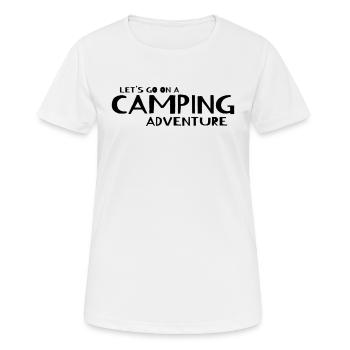 Camping - Partons à l’aventure du camping - T-shirt respirant Femme - blanc - Devant - AI Model Female 172 dark (172cm)