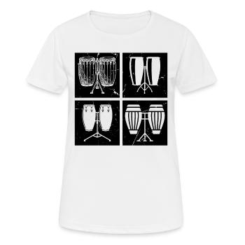 Conga Drums Conga Instruments - Women's Breathable T-Shirt - white - Front - AI Model Female 172 dark (172cm)