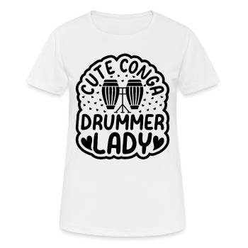 Mignon Conga Batteur Lady Conga Player Conga Batteur - T-shirt respirant Femme - blanc - Devant - AI Model Female 172 dark (172cm)