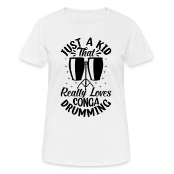 Just A Kid That Really Loves Conga Drumming - Cong - Women's Breathable T-Shirt - white - Front - AI Model Female 172 dark (172cm)
