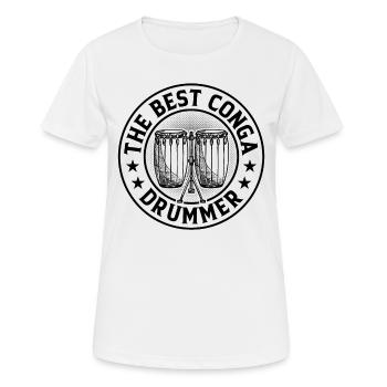 Le meilleur batteur de Conga - Conga Musician Conga - T-shirt respirant Femme - blanc - Devant - AI Model Female 172 dark (172cm)