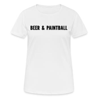 Joueur de Paintball Paintballer - Bière & Paintball - T-shirt respirant Femme - blanc - Devant - AI Model Female 172 dark (172cm)