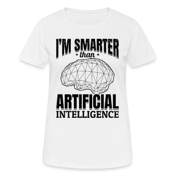 Je suis plus intelligent que l’intelligence artificielle - T-shirt respirant Femme - blanc - Devant - AI Model Female 172 dark (172cm)