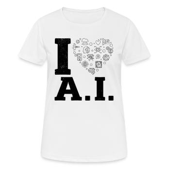 I Love Ai - Artificial Intelligence Machine Learni - Frauen T-Shirt atmungsaktiv - Weiß - Vorne - AI Model Female 172 dark (172cm)