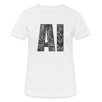 AI - Artificial Intelligence Machine Learning - Frauen T-Shirt atmungsaktiv - Weiß - Vorne - AI Model Female 172 dark (172cm)