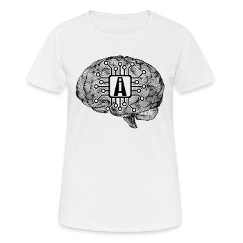Ai Artificial Intelligence Brain - Frauen T-Shirt atmungsaktiv - Weiß - Vorne - AI Model Female 172 dark (172cm)