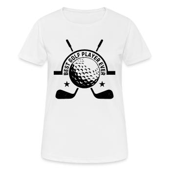 Meilleur joueur de golf de tous les temps - Golfeur de golf - T-shirt respirant Femme - blanc - Devant - AI Model Female 172 dark (172cm)
