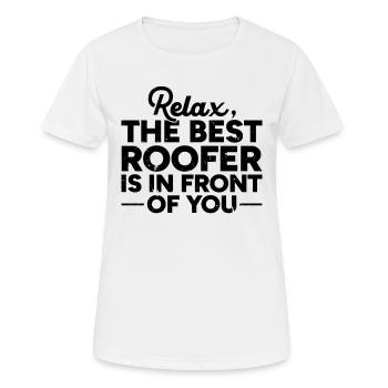 Détendez-vous Le meilleur couvreur est devant vous - Toiture - T-shirt respirant Femme - blanc - Devant - AI Model Female 172 dark (172cm)