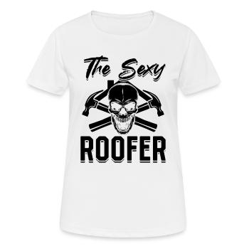 The Sexy Roofer - Roofing Contractor Sexy Roofer - Women's Breathable T-Shirt - white - Front - AI Model Female 172 dark (172cm)