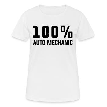 100% Auto Mechanic Funny Mechanic - Women's Breathable T-Shirt - white - Front - AI Model Female 172 dark (172cm)
