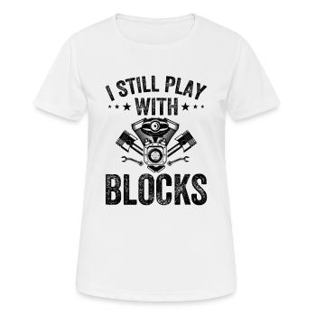 Mécanicien automobile - Je joue toujours avec des blocs - T-shirt respirant Femme - blanc - Devant - AI Model Female 172 dark (172cm)