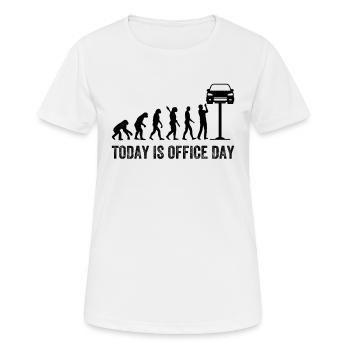 Mécanicien automobile - Aujourd’hui est le jour du bureau - Funny Mechani - T-shirt respirant Femme - blanc - Devant - AI Model Female 172 dark (172cm)
