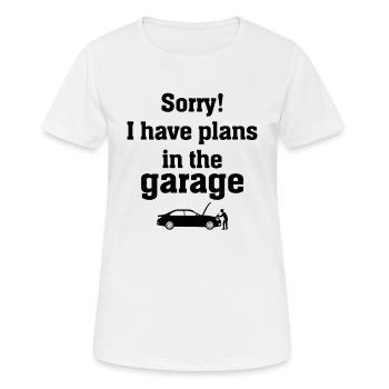 Mécanicien automobile - Désolé, j’ai des plans dans le garage - T-shirt respirant Femme - blanc - Devant - AI Model Female 172 dark (172cm)