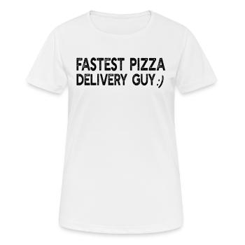 Funny Pizza Guy - Fastest pizza delivery guy - Frauen T-Shirt atmungsaktiv - Weiß - Vorne - AI Model Female 172 dark (172cm)
