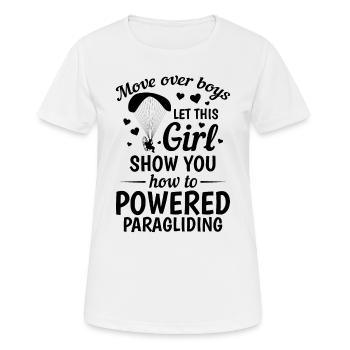 Let This Girl Show You How To Powered Paragliding - Women's Breathable T-Shirt - white - Front - AI Model Female 172 dark (172cm)