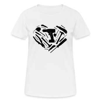 Heart Roofing Equipment - Roofer Contractor Roofin - Frauen T-Shirt atmungsaktiv - Weiß - Vorne - AI Model Female 172 dark (172cm)