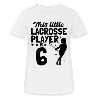 This Little Lacrosse Player Is 6 - Lacrosse Birthd - Women's Breathable T-Shirt - white - Front - AI Model Female 172 dark (172cm)