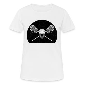 Lacrosse Sticks Lacrosse Helmet Lacrosse Player La - Women's Breathable T-Shirt - white - Front - AI Model Female 172 dark (172cm)