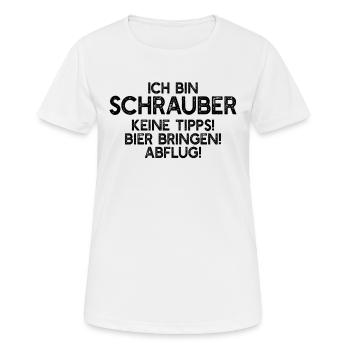 Kfz-Mechaniker Automechaniker - Bin am Schrauben - Frauen T-Shirt atmungsaktiv - Weiß - Vorne - AI Model Female 172 dark (172cm)