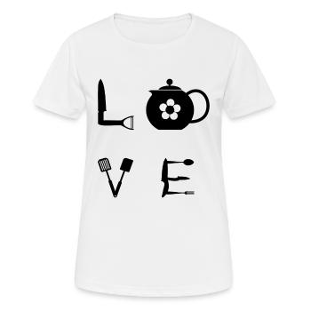 Love Instruments de cuisine Restaurant Et Cuisine Ch - T-shirt respirant Femme - blanc - Devant - AI Model Female 172 dark (172cm)