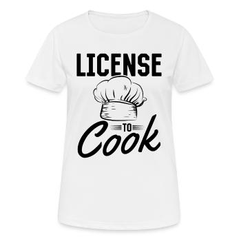 Licence pour cuisiner Chapeau de chef Cuisine Cuisine Cuisine Ki - T-shirt respirant Femme - blanc - Devant - AI Model Female 172 dark (172cm)
