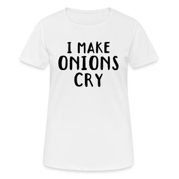 I Make Onions Cry Culinary Chef Kitchen Food Cook - Women's Breathable T-Shirt - white - Front - AI Model Female 172 dark (172cm)