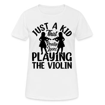 Juste un enfant qui aime vraiment jouer du violon Vi - T-shirt respirant Femme - blanc - Devant - AI Model Female 172 dark (172cm)