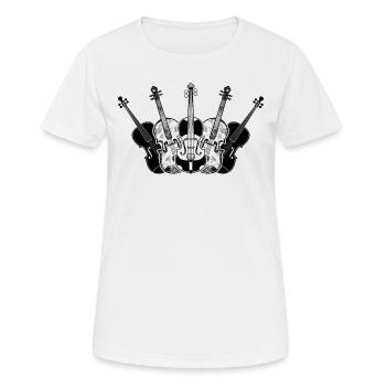 Many Violin Violin Musician Violin Instrument Viol - Frauen T-Shirt atmungsaktiv - Weiß - Vorne - AI Model Female 172 dark (172cm)