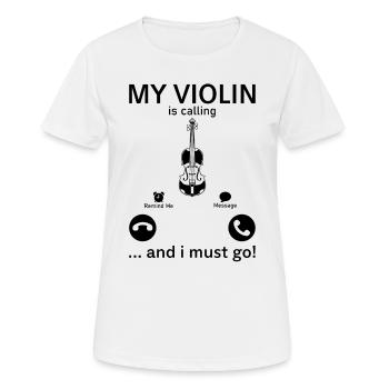 Mon violon appelle et je dois aller drôle violon mu - T-shirt respirant Femme - blanc - Devant - AI Model Female 172 dark (172cm)