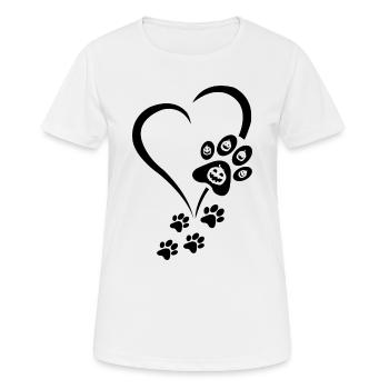 Halloween Dog Paw Heart Baby Dogs - Dog Paws Heart - Women's Breathable T-Shirt - white - Front - AI Model Female 172 dark (172cm)
