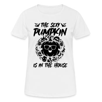 The Sexy Pumpkin Is In The House - Funny Pumpkin H - Women's Breathable T-Shirt - white - Front - AI Model Female 172 dark (172cm)